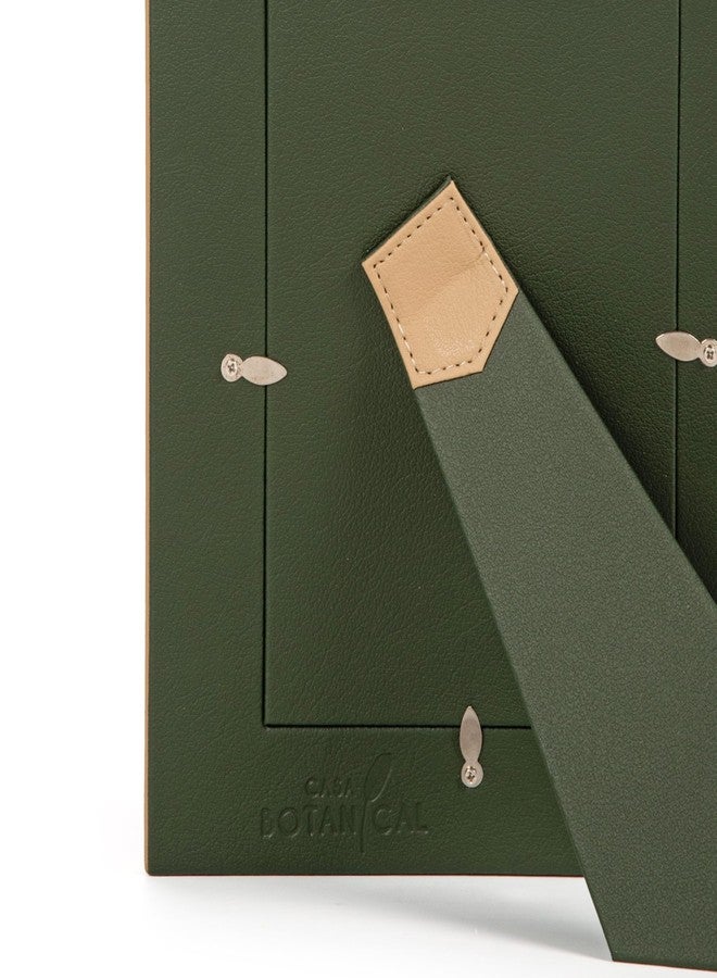 CASA BOTANICAL Dual Tone Hand Crafted Faux Leather Photo Frame Tabletop Decor for Home and Office| Perfect Birthday or Anniversary Gift Size: 8×10 Inches (Inner Size 4×6.5 Inches) Stylish Decorative Picture Frame Green - Image 4